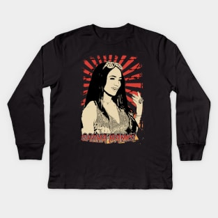 Sasha Banks Retro Vintage Aesthetic Kids Long Sleeve T-Shirt